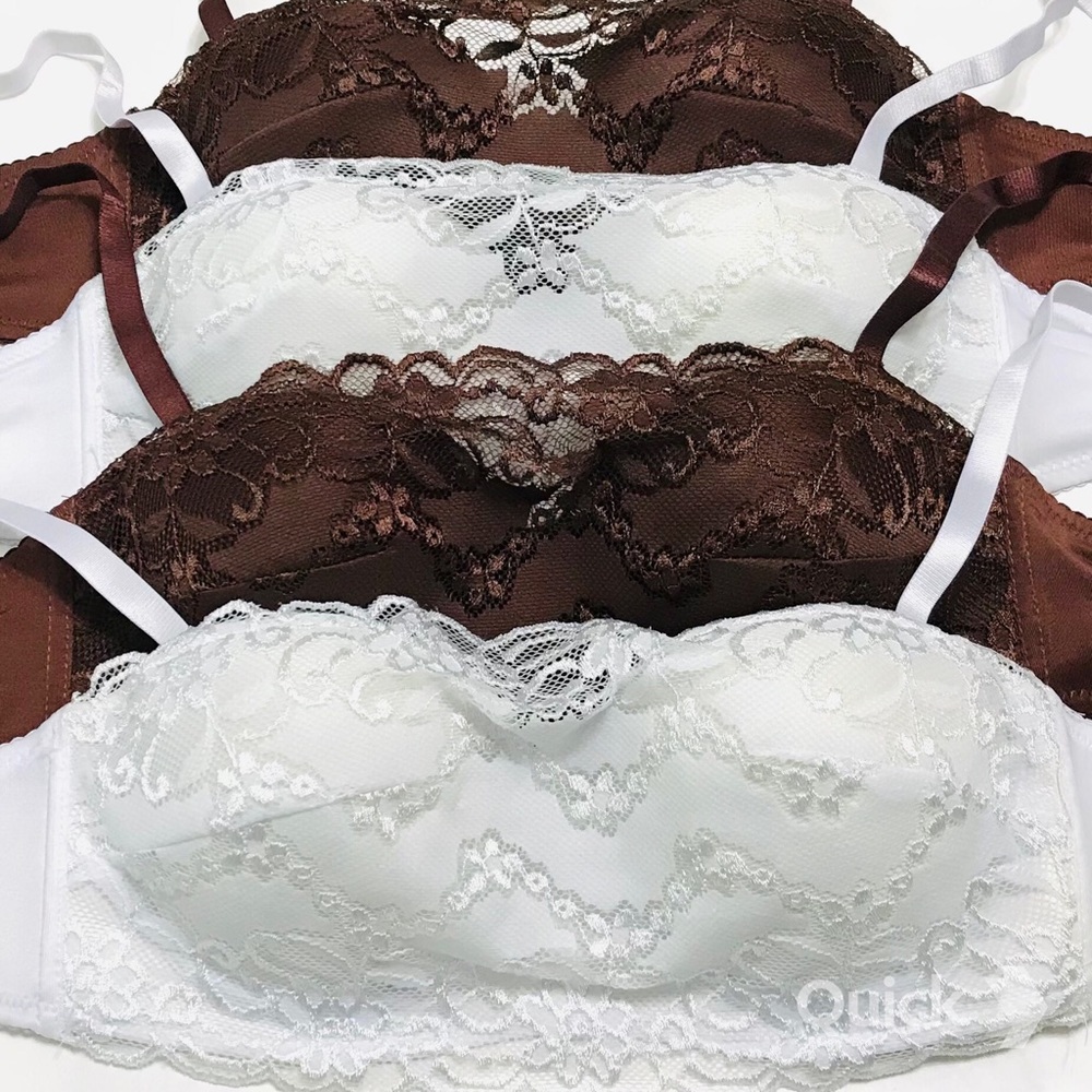 34B - NWT 4 pcs Lace Convertible Strapless Bra